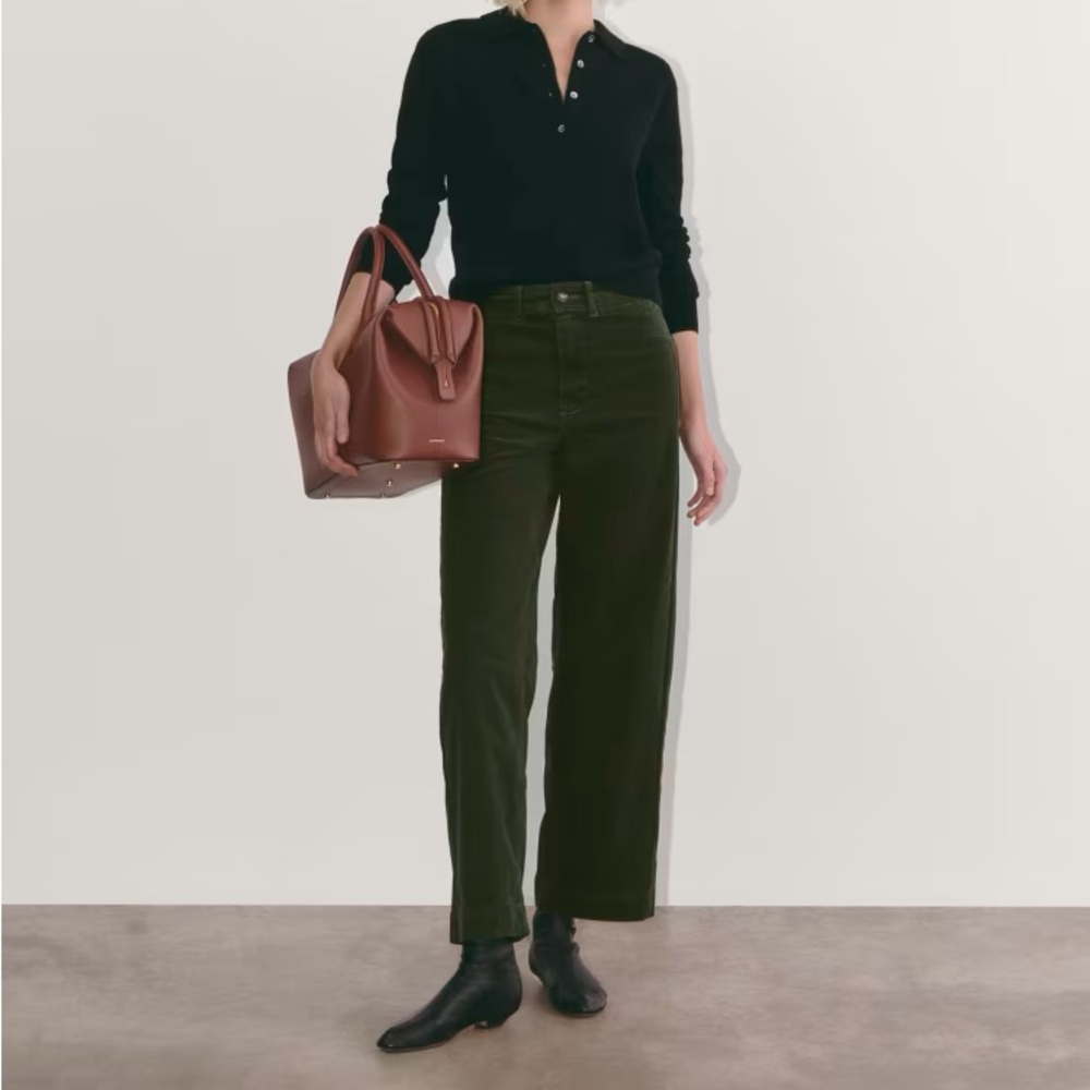 Everlane Corduroy Sailor Pant in Dark Forest Sz 2!